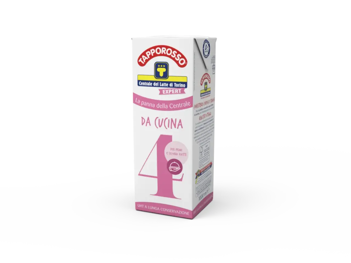 Confezione di panna da cucina Tapporosso Expert, ideale per primi e secondi piatti, per ricette cremose e gustose.